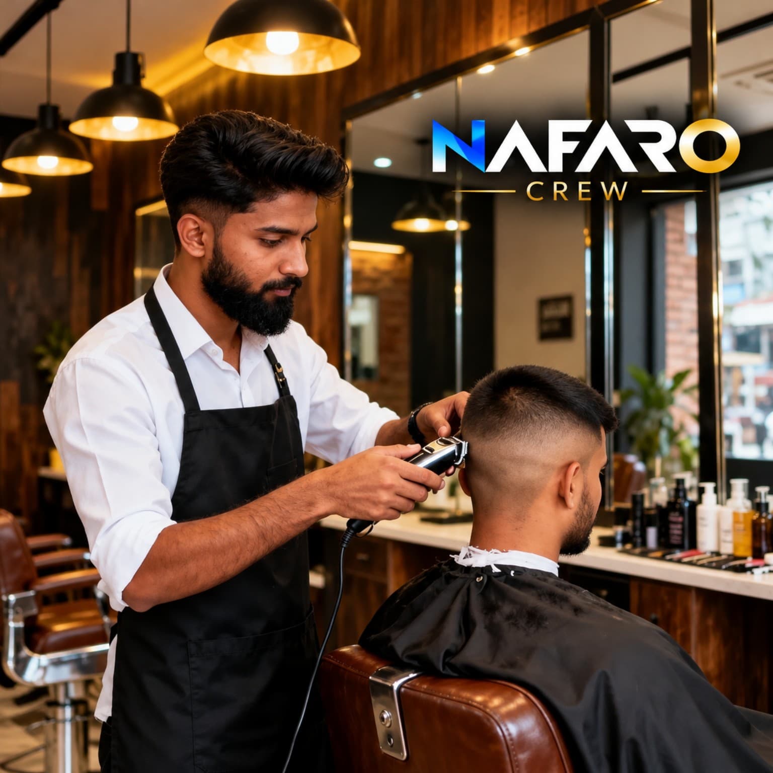 Nafaro Crew men's haircut and grooming services